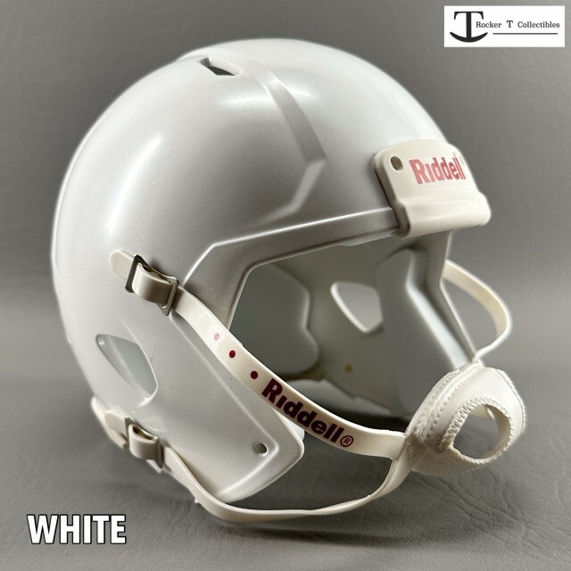 blank replica football helmets Riddell Speed Mini Helmet Shell Comes with a chin strap and has padding inside Matte White with Scarlet Red