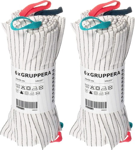 GRUPPERA Mehrwegservietten, Weiß & Schwarz, 33 x33 cm Maschinenwaschbar - 12er Set - Bild 5 von 5