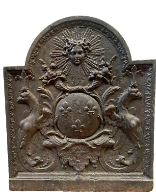 Plaque de cheminée du 19e siècle ǀ Grande taque ancienne en fonte