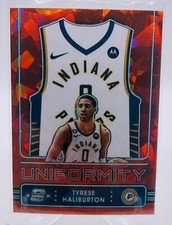 2022 Panini Contenders Optic Uniformity Red Cracked Ice Prizm Tyrese Haliburton