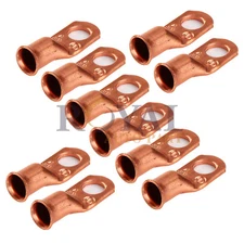 (10)  Copper Cable Ring Lug 5/16" Ring Terminal Non-insulated for 4g Wire