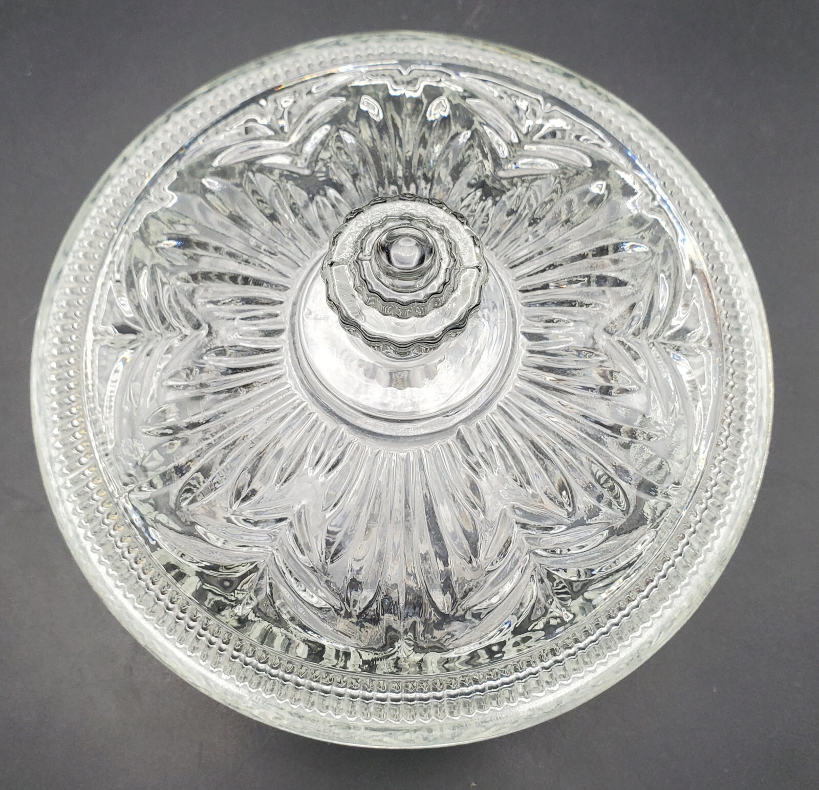 Vintage Avon Clear Cut Glass Trinket Dish with Lid Candy Bowl