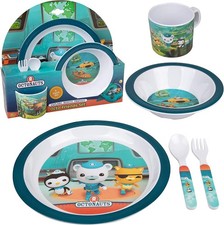 Octonauts 5 Pc Toddler Dinnerware Set Blue Octo Friends Includes Reusable
