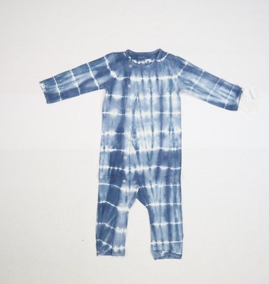 Pehr Kimono Romper Baby 18-24 Months Blue Tie-Dye Organic Cotton New
