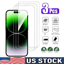3Pack Tempered Glass Screen Protector For iPhone 15 14 13 12 11 Pro Max XS Lot