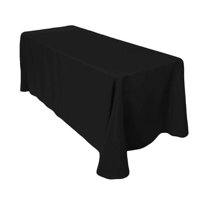 SPARKLES MAKE IT SPECIAL TABLECLOTHS LINENS 5 pc 90"x156" Rectangular Cloth Fabric Linen Tablecloth - Black - Wedding mr