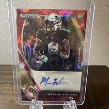 Panini Prizm Marlon Williams Red Cracked Ice Rookie Autograph #DPA-MWI