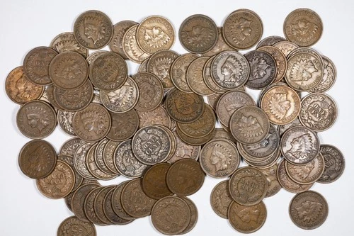 1880-1909 Mixed Date Indian Head Penny Lot of 100 Coins VERY FINE (VF) CONDITION