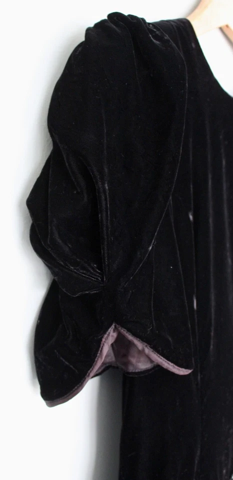 Vestido de Colección Años 80 Scott McCLINTOCK Terciopelo y Tafetán Borgoña Espalda Abierta Talla 10 Foto 4 de 4