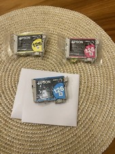 Lot of 3 GENUINE Epson 126 Yellow, Cyan, Magenta High Yield Ink Cartridges