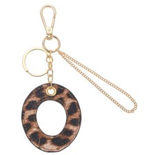 Initial Letter Keychain Letter O - Leopard Alphabet Key Chain, Gold