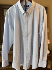 Chaps Men's XXL Blue/White Check Long Sleeve Dress Shirt 18/18.5 34/35