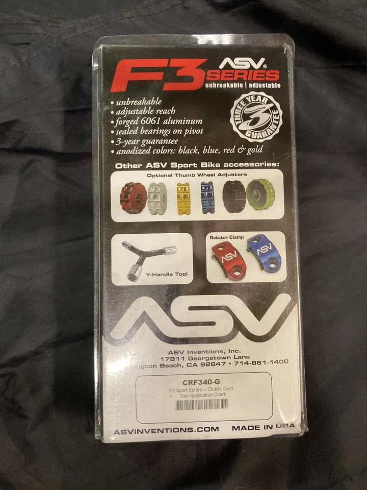 Palancas de freno y embrague ASV Yamaha MT09 2017-2020 F3 regulares doradas Foto 2 de 4