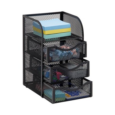 Mind Reader Desktop Accessory Storage, Paper Binder 4.75''L x 5''W x 8''H, Black