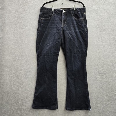 Democracy Women Jeans 14P Dark Blue Denim Dress Pants Bootcut Button 28''