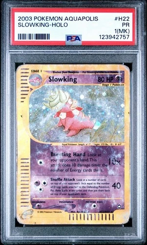 2003 Pokemon Aquapolis Slowking Holo #H22/H32 PSA 1(MK) Pop 12