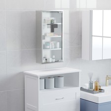 Mobile Mobili Bagno Con Specchio Sopra Lavabo Mensola Armadietto Con Specchio E Ripiani Regolabili Mobiletto Sospeso 14p X 60l X 60h Cm 95390005