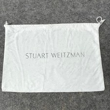 Stuart Weitzman White Silver Dust Bag Shoe Storage Drawstring Travel 14"x10"