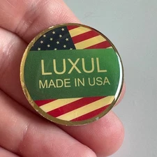 Luxul Made in USA American Flag Round Enamel Lapel Pin Collectible Badge