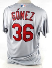 2023 St. Louis Cardinals Moises Gomez #36 Game Issued Grey Jersey Sutter P 7