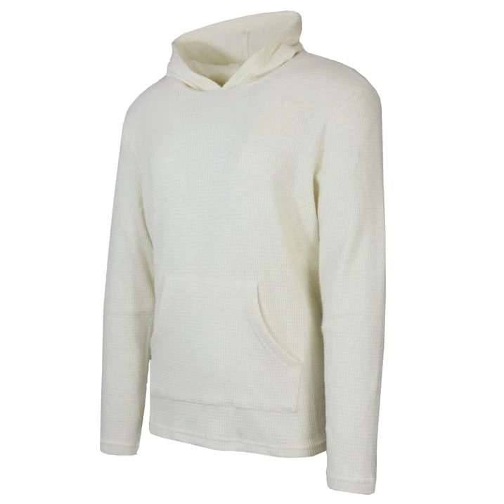 BLUE ICE MEN'S WAFFLE KNIT THERMAL PULLOVER HOODIE - SIZE: 3XL - NATURAL