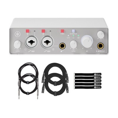 Yamaha Pro Audio UR22MK3 W White Audio Interface with Cables Package