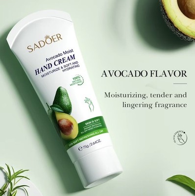 SADOER  5x Avocado Handcreme 75 g   Feuchtigkeitspflege für weiche, zarte Hände