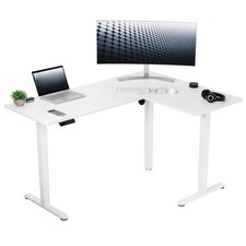 VIVO White Electric 63" x 47" Corner Standing Desk