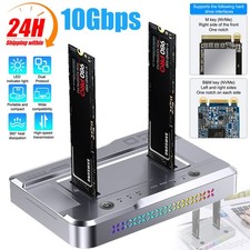 10Gbps M.2 Dual Bay Duplicator NVMe/SATA SSD Dock 8TB Max for M key B M key Nvme