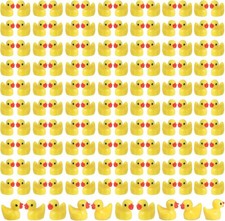 150 Pcs Mini Resin Ducks Bulk Yellow Tiny Duck Figurines Dollhouse Aquarium...