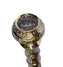 Designer Solid Brass Compass Head Handle Only For Wooden Walking Stick Topper