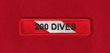 200 DIVES Chevron Rocker SCUBA Certification Diving Patch Fully Embroidered USA