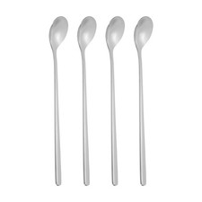 Long Handle Iced Tea Spoon, 4 Pcs 7" Stainless Steel Long Spoons, Silver Tone