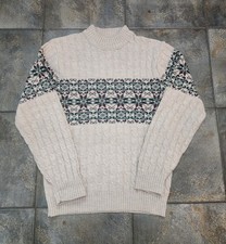 Vintage 80s Lord Jeff Men's Medium Fits Small Cable Knit Grandpa Sweater