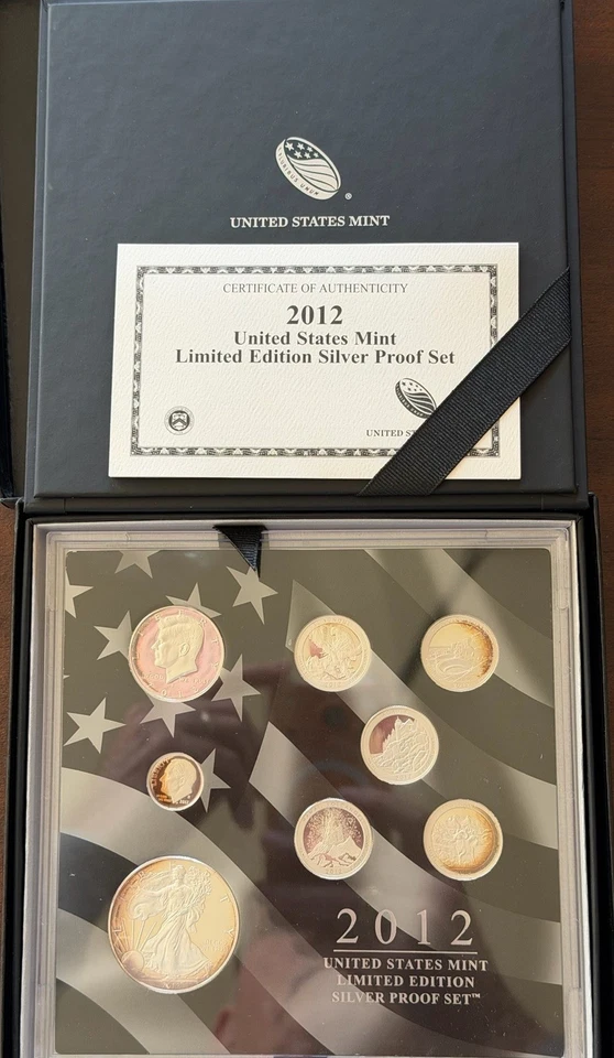 2012 U.S. Mint Limited Edition Silver Proof Set Toned Coins W/COA  Key Date! - Image 2 of 4