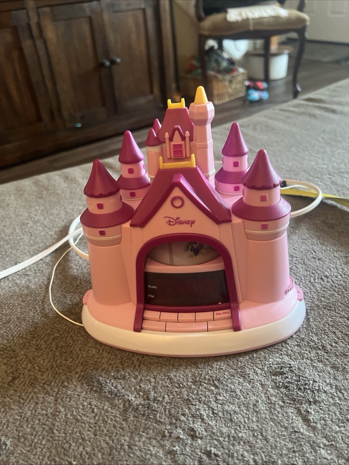 Disney Princess Castle Alarm Clock Radio Pink P350ACR Storytelling Pink Vintage