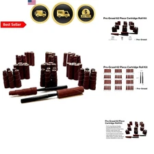 Abrasive Sanding Cartridge Spiral Roll Sander Kit for Metal Wood Stainless 62pcs
