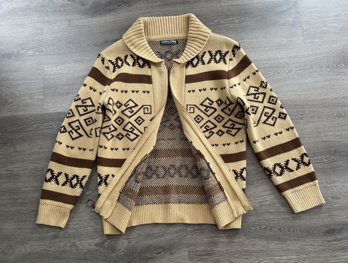 PJ Paul Jones Westerly Big Lebowski Cowichan Zip Wool Dude Sweater