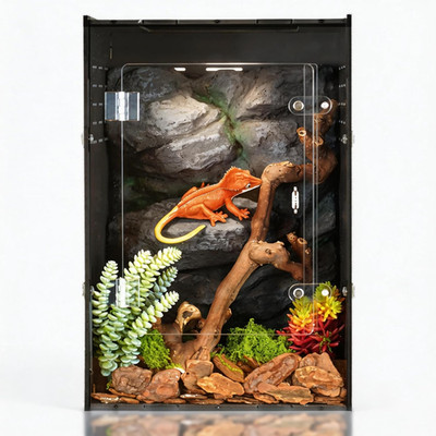 10 Gallon Reptile Tank for Crested Geckos, Lizards, Snakes & Spiders