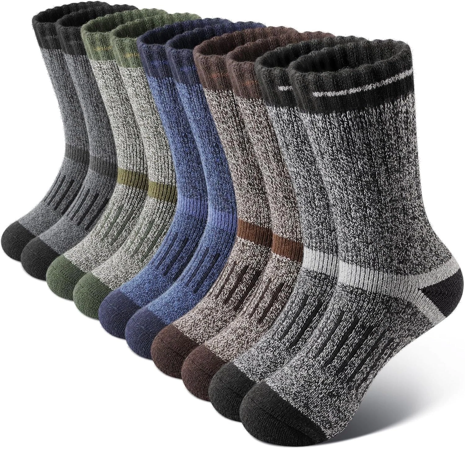 Thick Merino Wool Socks for Men Warm Hiking Socks Thermal Crew Socks in Cold Wea