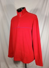 Tommy Bahama 1/4 Zip Fleece Shirt Red Men's Size Medium