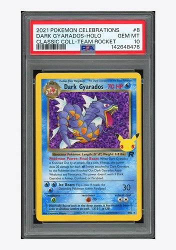 Pokemon PSA 10 Dark Gyarados Holo 2021 8/82 Celebrations Classic Coll. English