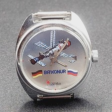 Slava Baikonur URSS Bracciale Vintage Orologio Uomo Orologio Sovietico Calendario Uomo