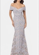 Xscape Evenings Off the Shoulder Embroidered Gown, size 6