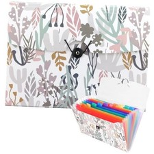 13-Pocket Expanding File Folder, Accordion Document Organizer  White