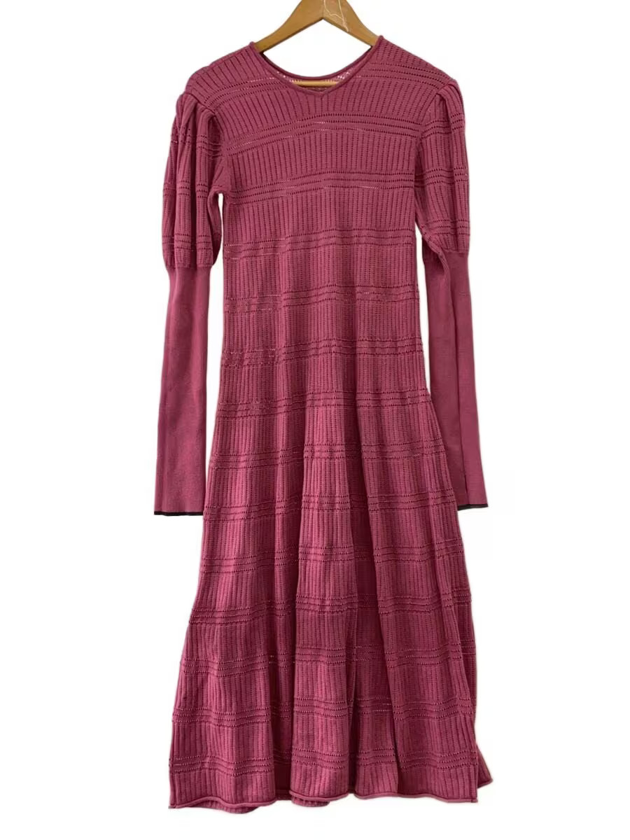AMERI Long Sleeve Dress, Medium, Polyester, Pink,… - image 1