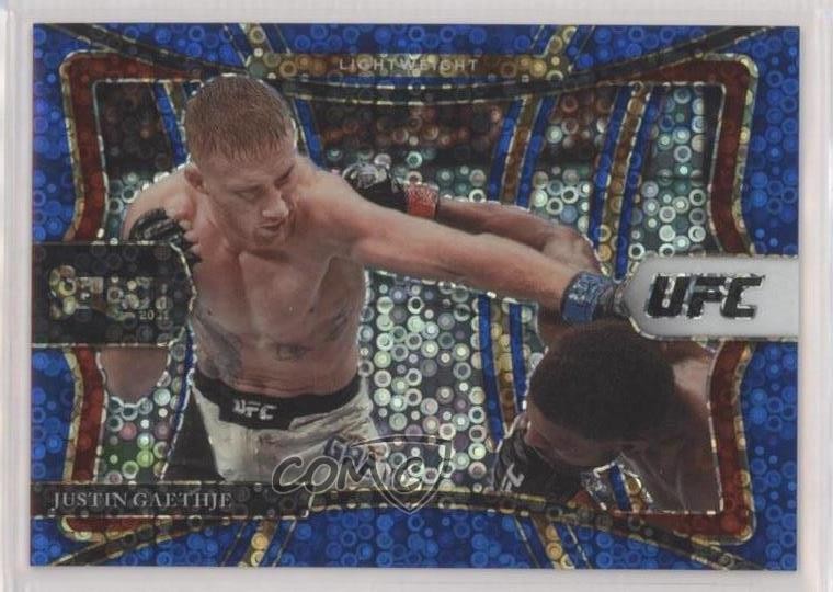2021 Panini Select UFC Premier Level Blue Disco Prizm 74/99 Justin Gaethje mr1