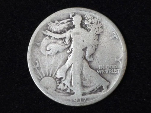 1917-S Reverse Walking Liberty Silver Half Dollar Good 140212