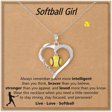 Sports Necklace for Girls Baseball Softball Volleyball Basketball Jewelry Gift
