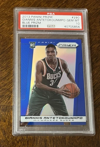 Giannis Antetokounmpo 2013 Panini Prizm ROOKIE Blue Prizm PSA 10 BUCKS